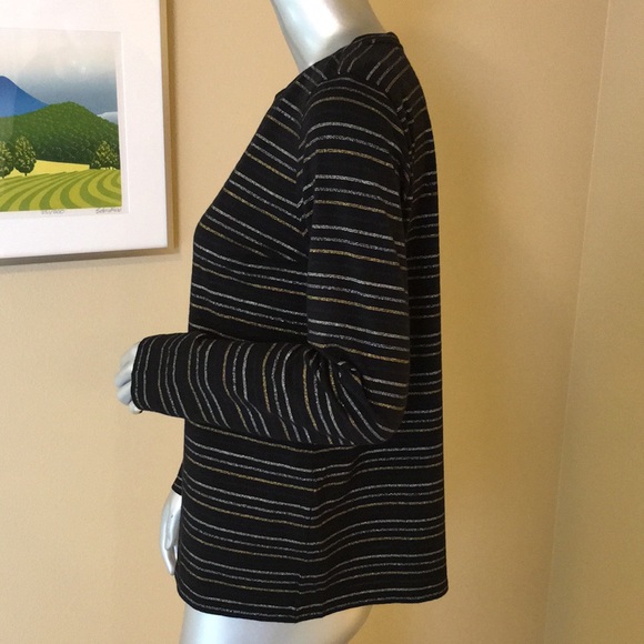 CHICO'S | Touch of Cool™ Shine Stripes Layering Tee - Picture 8 of 15